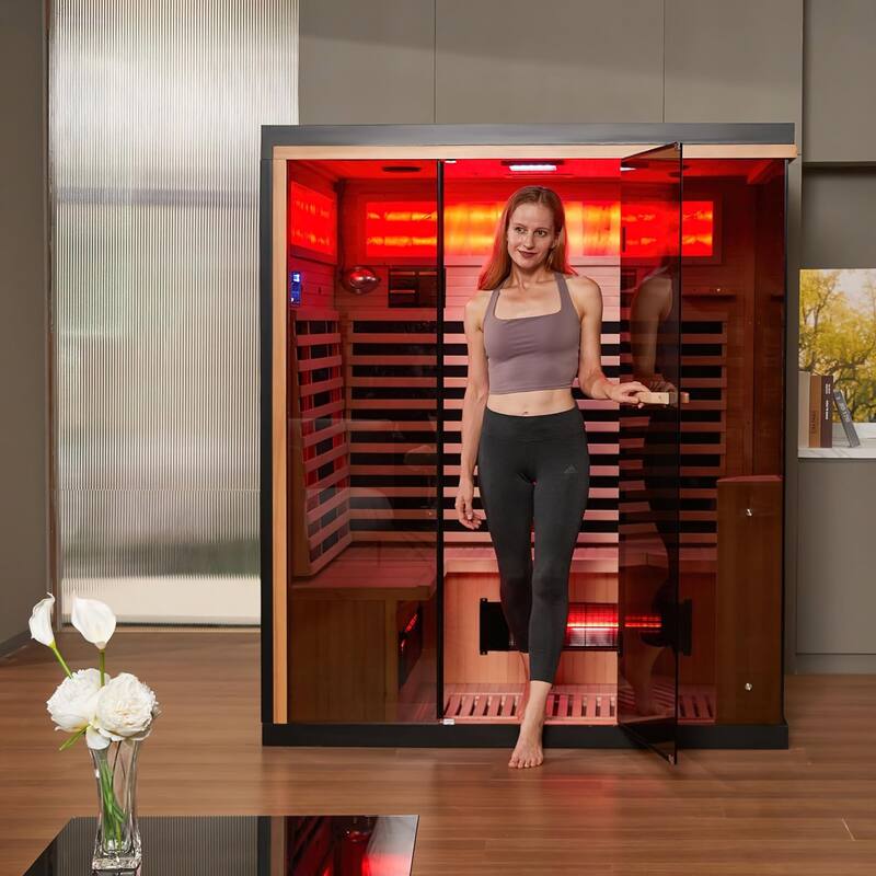 Infrared Sauna up to 4 Person with 15 Minutes Warm-up Heater Tube & Carbon Plate