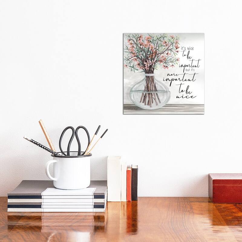 iCanvas "It's Important to be Nice" by Cindy Jacobs Canvas Print - 12x12x0.75