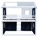 preview thumbnail 9 of 21, Full Size Bunk Wood House Bed with Tent