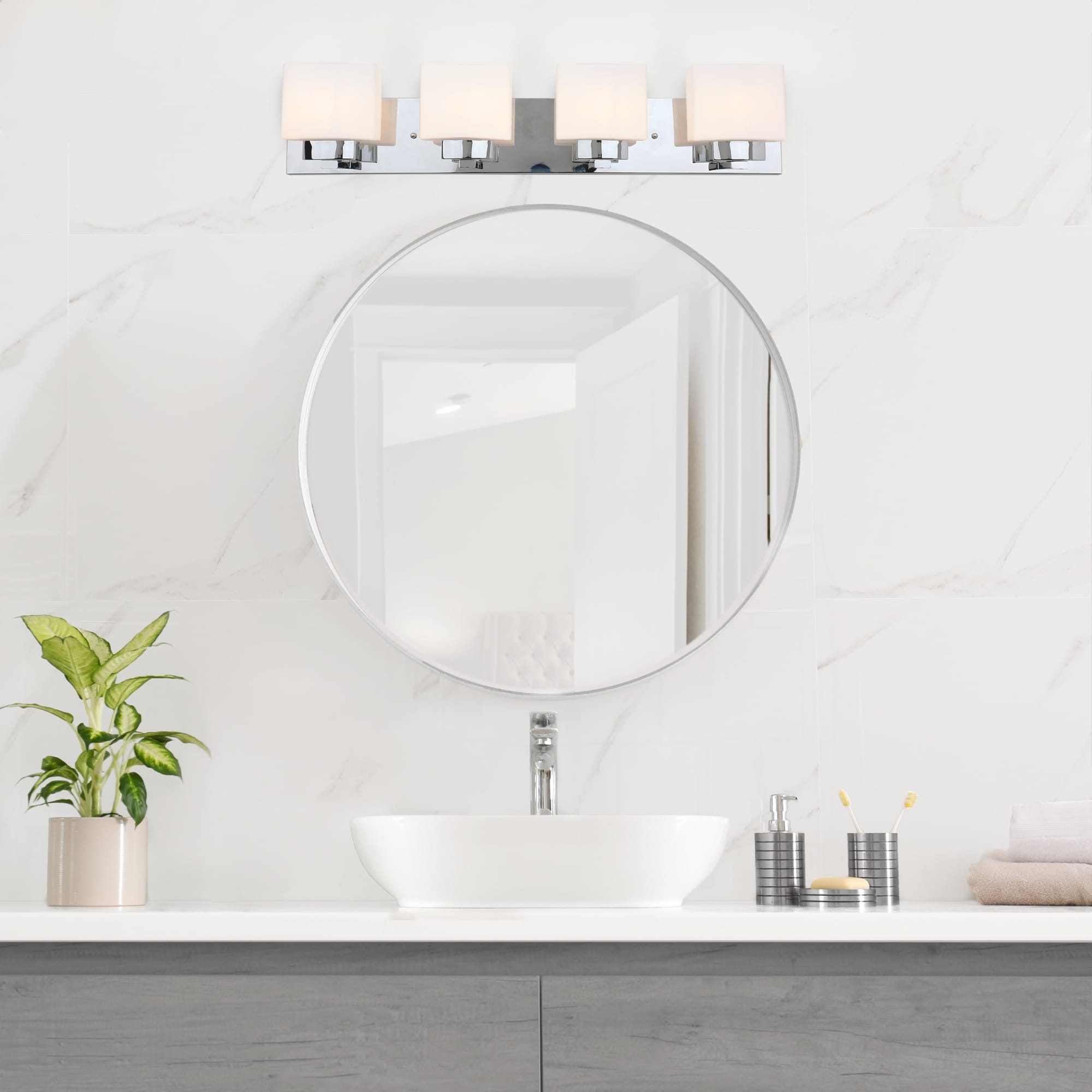 Dove Creek Vanity Light Traditional 4-Light Indoor Bathroom Light Fixture