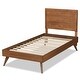 preview thumbnail 4 of 31, Jiro Platform Bed - Mid-Century Modern Wood Bed Frame with Panel Headboard and Angled Legs for Bedroom or Guest Room