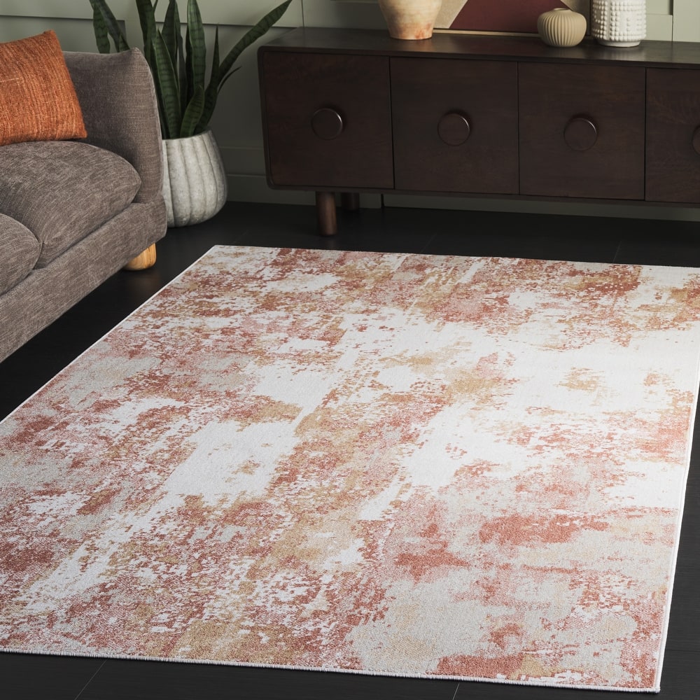 SAFAVIEH Bayside Machine Washable Drahusa Modern Abstract Rug