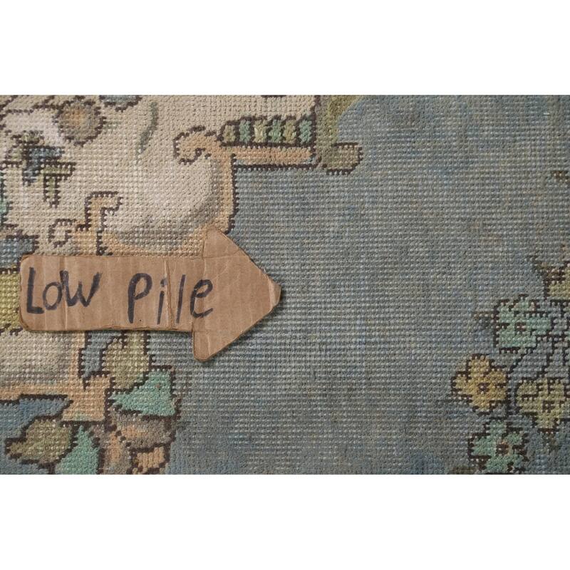 Hand Knotted Oriental 100% Wool Carpet Traditional Medallion Navy Blue & Blues Tabriz Area Rug - 9' 4'' X 6' 8''