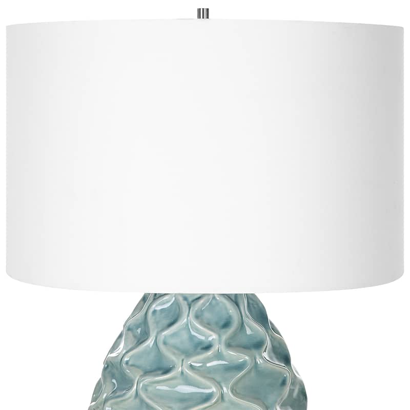 Uttermost Laced Up Sea Foam Glass Table Lamp - 20 W X 32.25 H X 20 D (in)