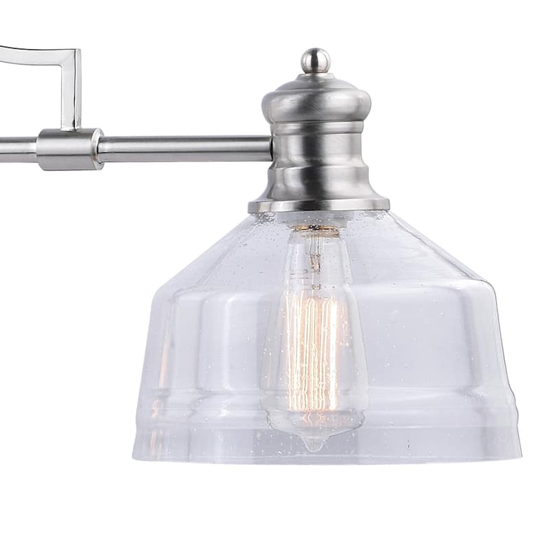 Beloit 3L Farmhouse Linear Chandelier Island Pendant Light Fixture Clear Glass