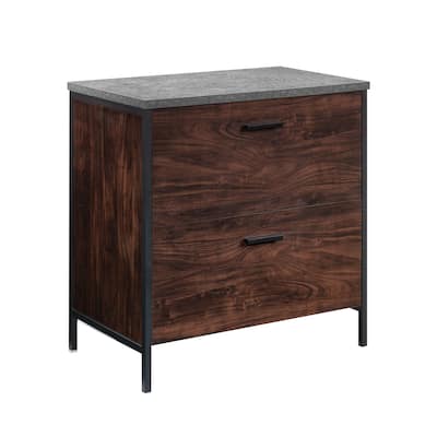 Brown and Gray File Cabinet with Full-Extension Drawers for Letter Legal Files