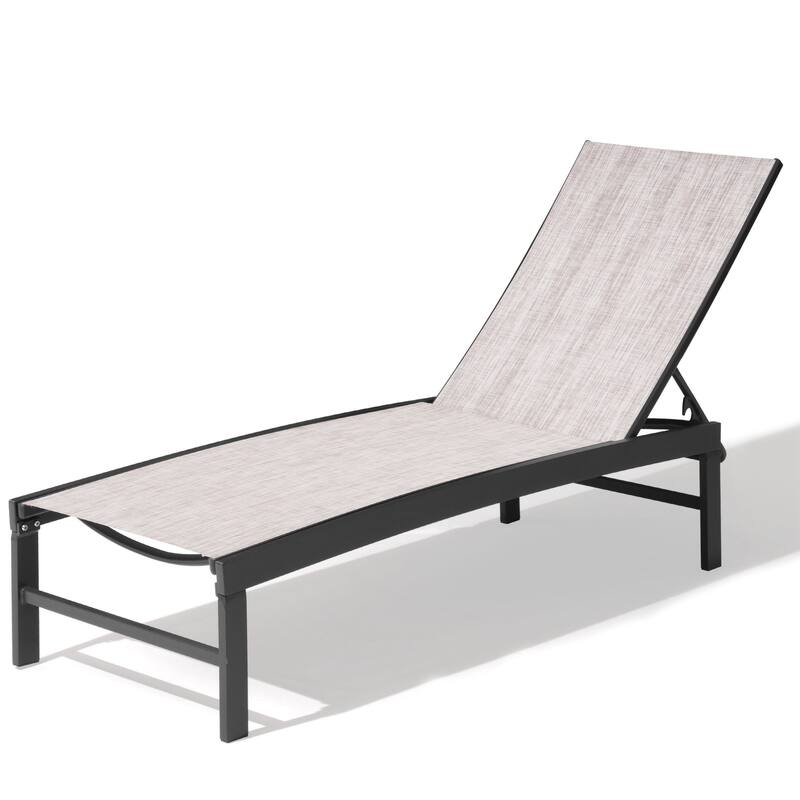 VredHom Aluminum Adjustable Outdoor Chaise Lounge Chair - 60.4 in L * 24.6 in W * 16.1/40.8 in H