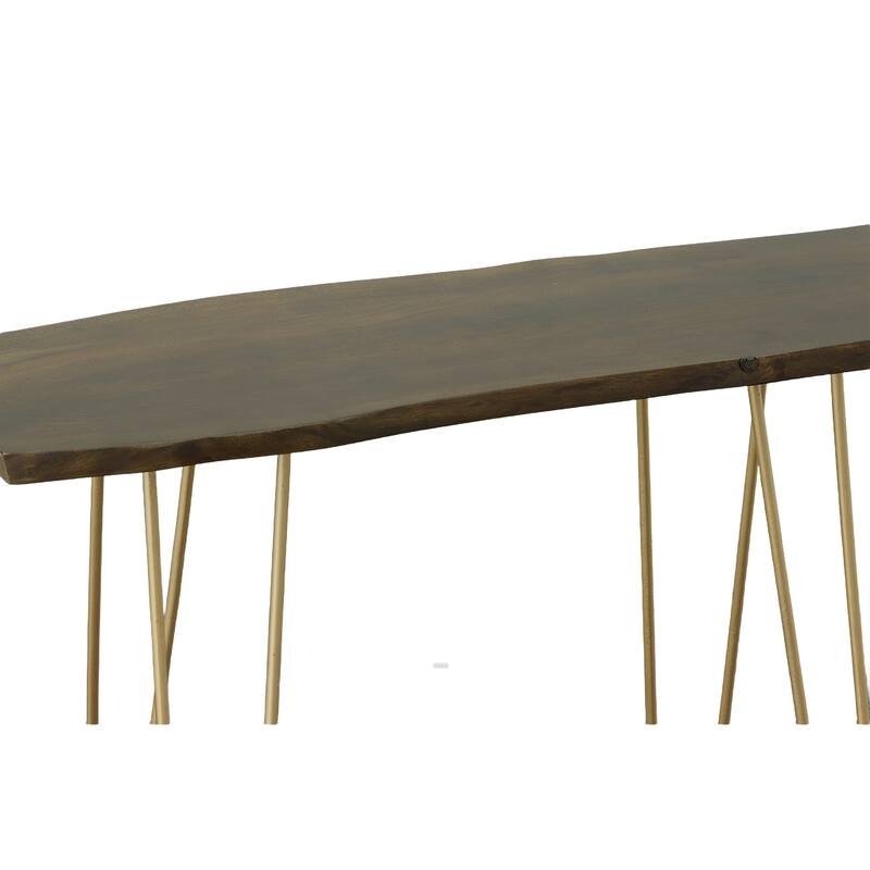 Carolina Living Seti Live Edge Console Table - Natural Top - Black Base