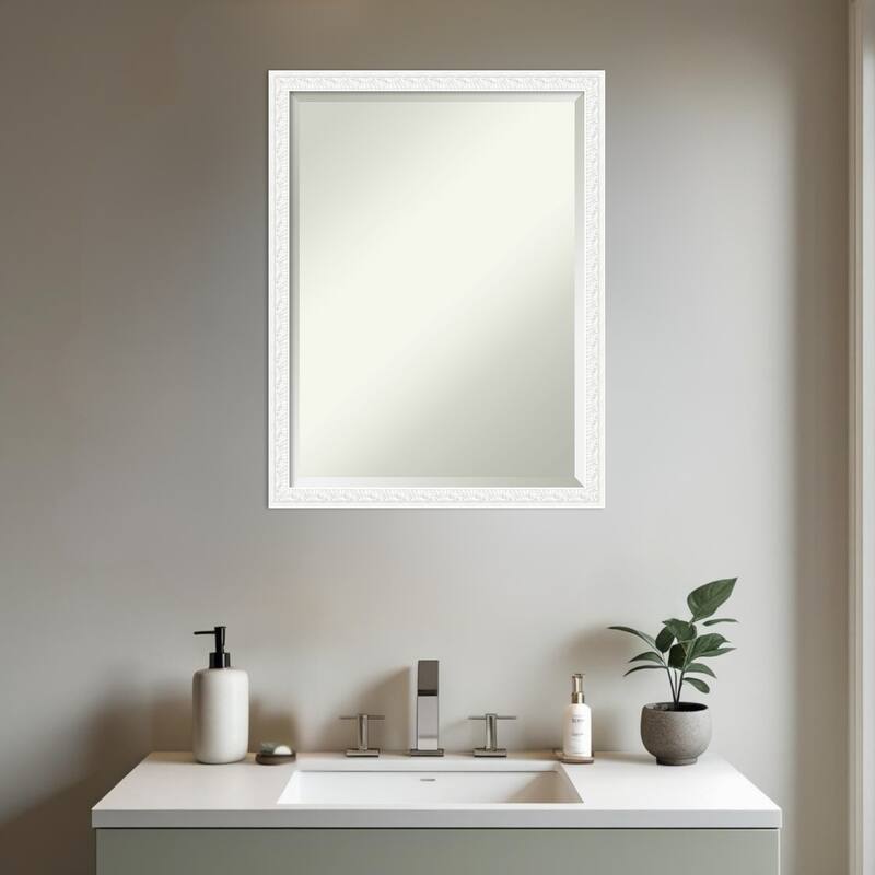 Bethany Beveled Wood Framed Bathroom Vanity Wall Mirror