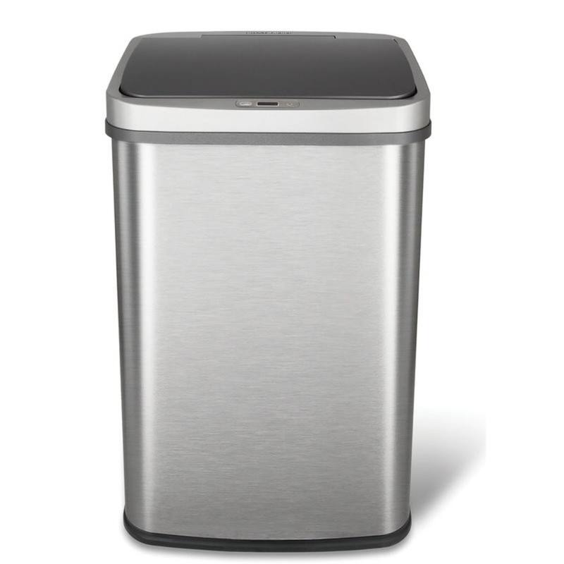 13-Gallon Motion Sensor Trash Can Stainless Steel Kitchen Waste Bin with Odor Seal and Liner