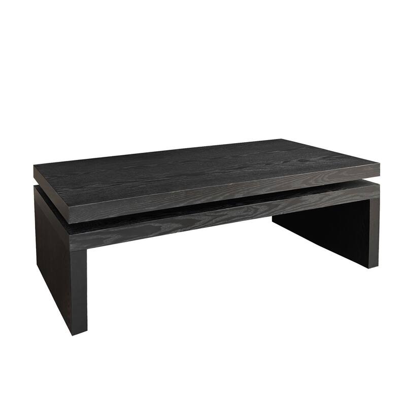 Roomfitters Modern Rectangular Wood Coffee Table with Floating Top, 47.6" Long for Living Room