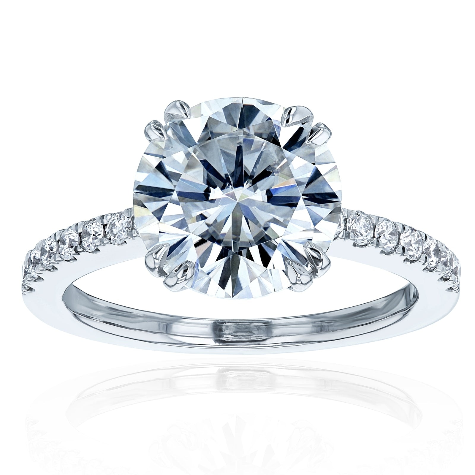 Kobelli 3.22 Carats Lab Grown Diamond Certified 14k Solid Gold Half Eternity Tulip Engagement Ring