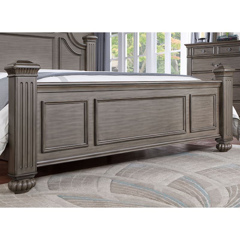 Furniture of America Vame Traditional Solid Wood Four Poster Bed