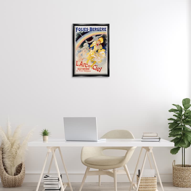 Stupell Vintage Ballet Entertainment Ad Framed Floater Canvas Wall Art Design By Marcus Jules