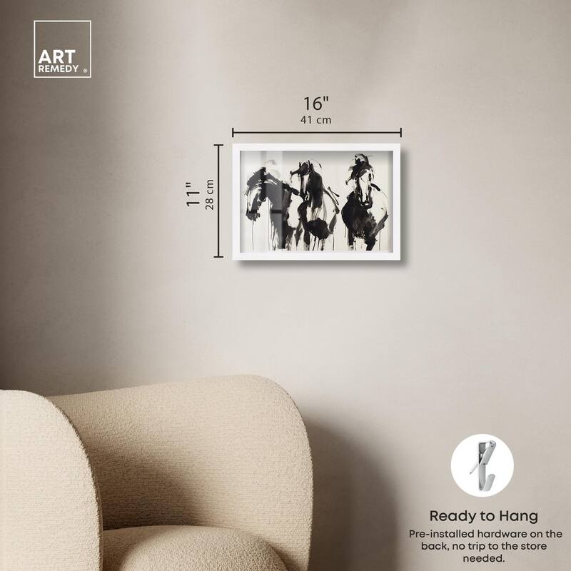 Horses in Ink Shadowbox by Art Remedy