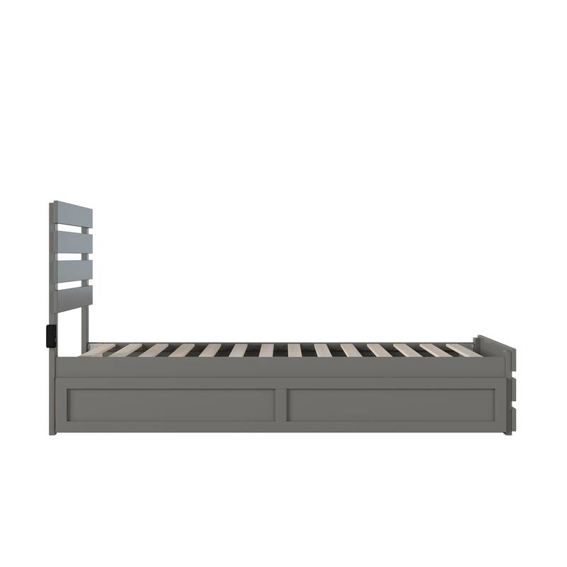 Oxford Bed with Footboard and USB Turbo Charger with Twin XL Trundle