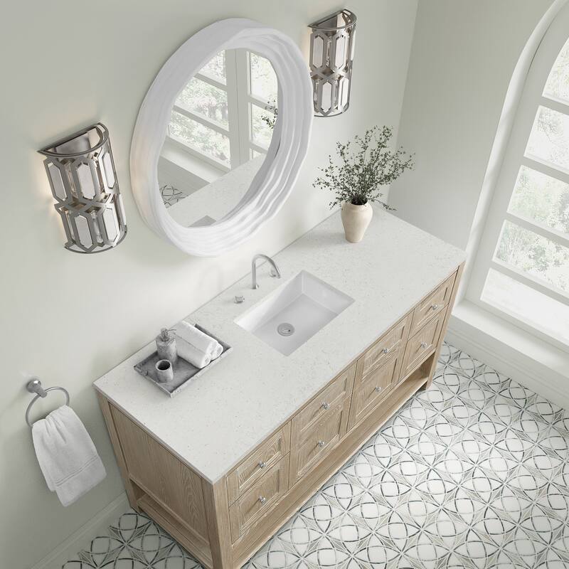 Breckenridge 60" Single Vanity, Whitewashed Oak - 60S - Lime Delight
