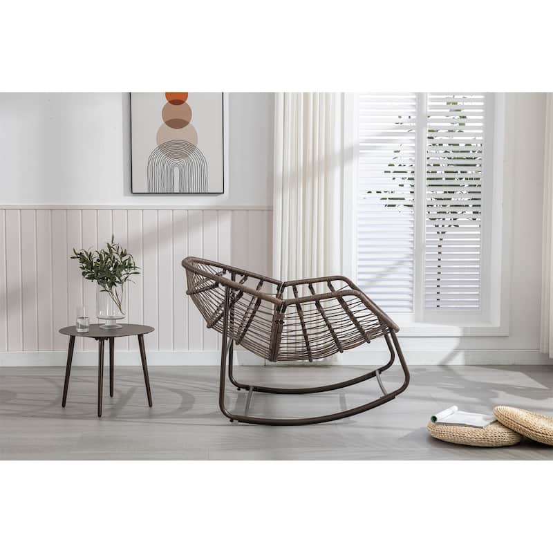 Outdoor Rocking Chair with Padded Cushion