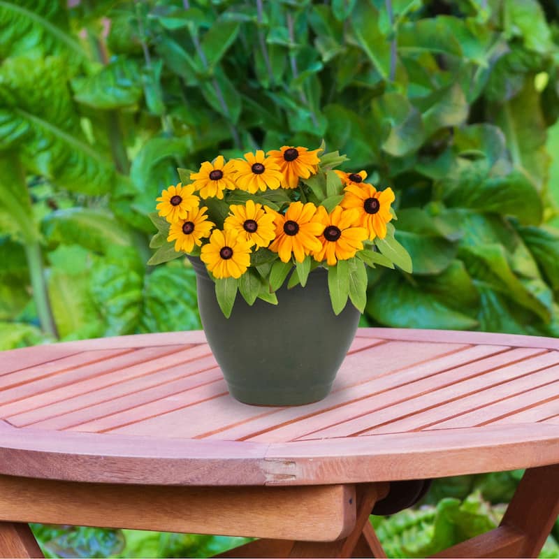 Sunnydaze Studio Glazed Ceramic Planter - Set of 2 - 9-Inch - Gray