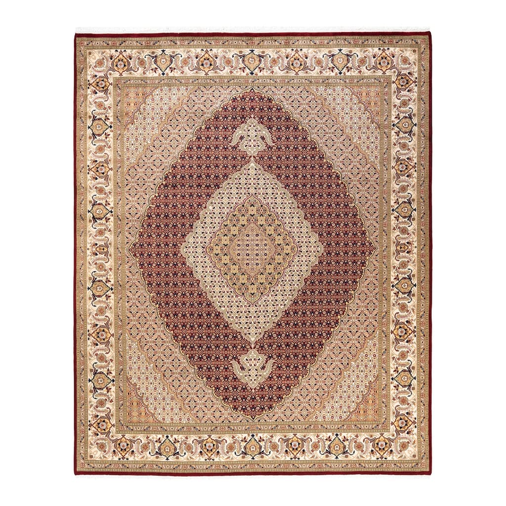 Overton Hand Knotted Wool Vintage Inspired Traditional Mogul Red Area Rug - 8 x 10