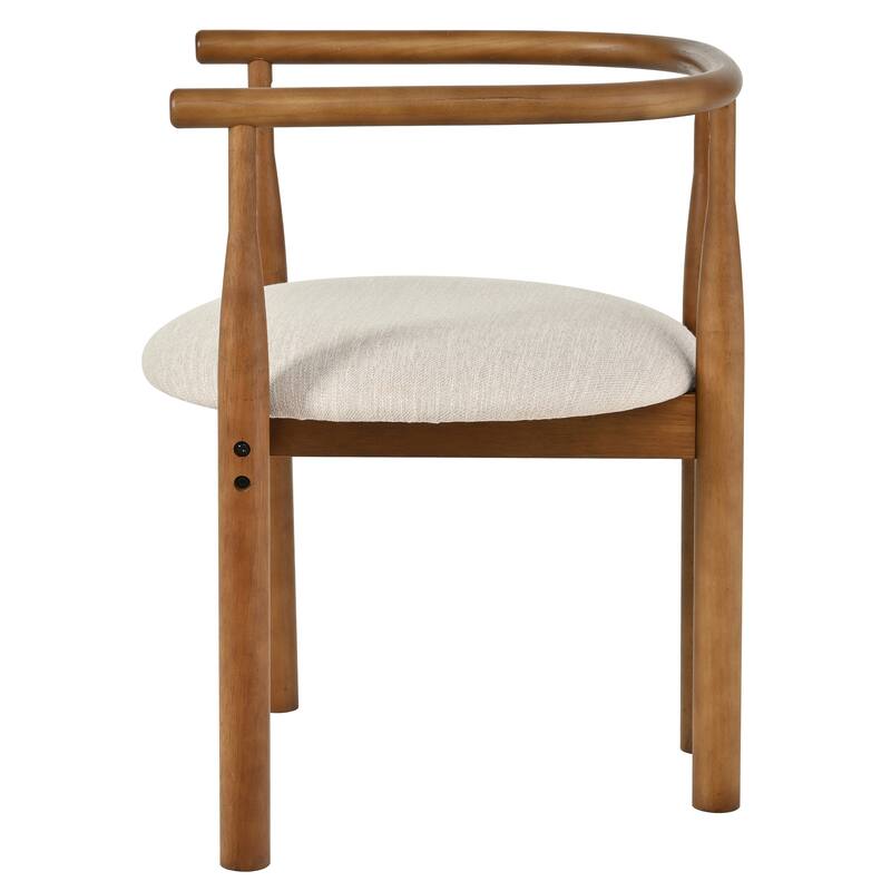 Haven Mid-Century Modern Rubberwood Dining Chairs with Cushioned Seat - Set of 2