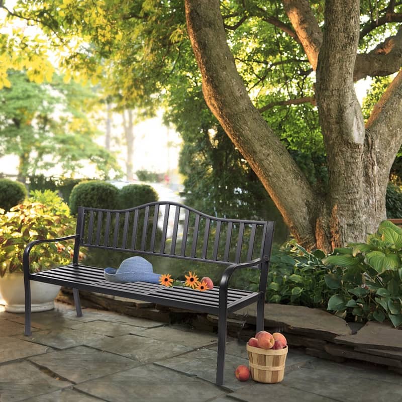 59 in. Outdoor Patio Garden Decorative Cast Iron Bench