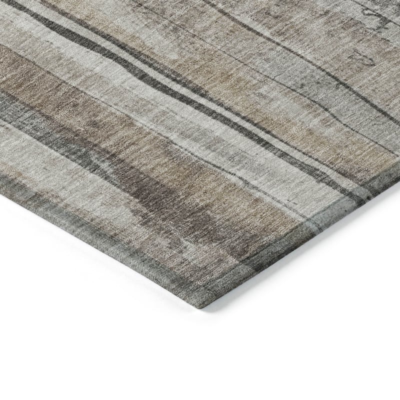 HomeRoots Striped Transitional Rectangle Outdoor Rug