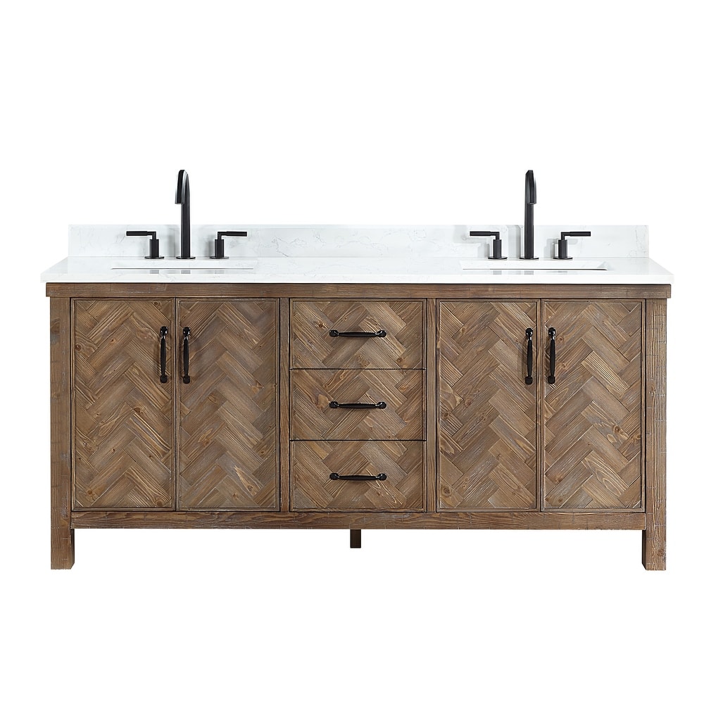 Javier Bath Vanity with Composite Stone Top without Mirror