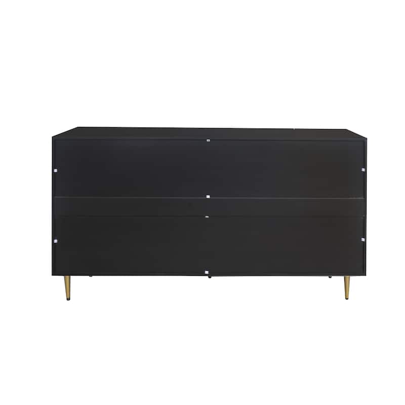Sideboard Cabinet with 4 Door, Wood Storage Cabinet with Gold Knobs and Legs, Entryway Table with Adjustable Shelves