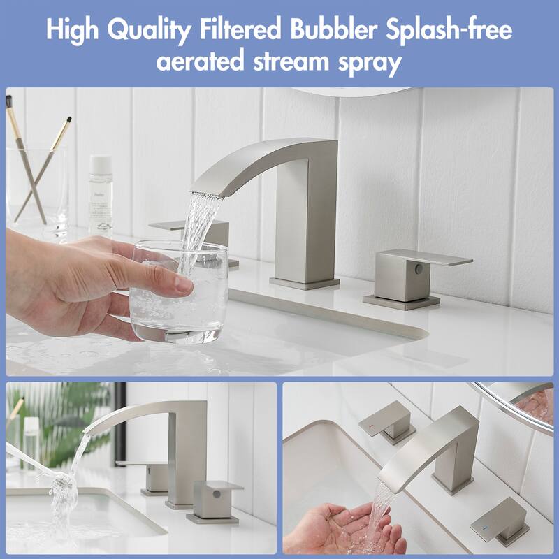 Modern Double Handle Three-Hole Bath Faucet