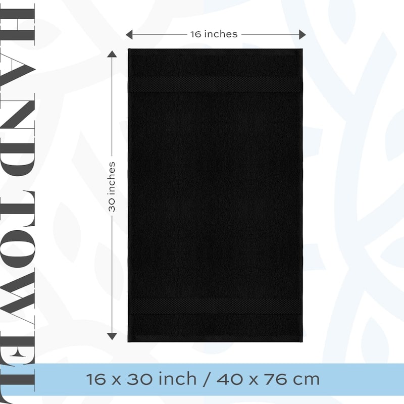 White Classic Luxury Cotton Hand Towel 16x30 - Set of 6