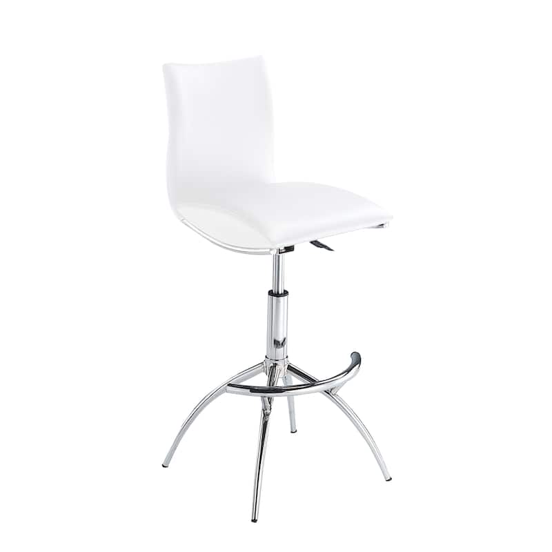 Modern Barstool Adjustable Height In Soft - White PU