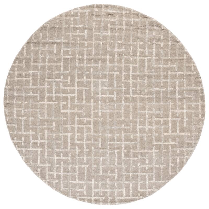 SAFAVIEH Handmade Ebony Karitas Wool Rug - 6' Round - Grey