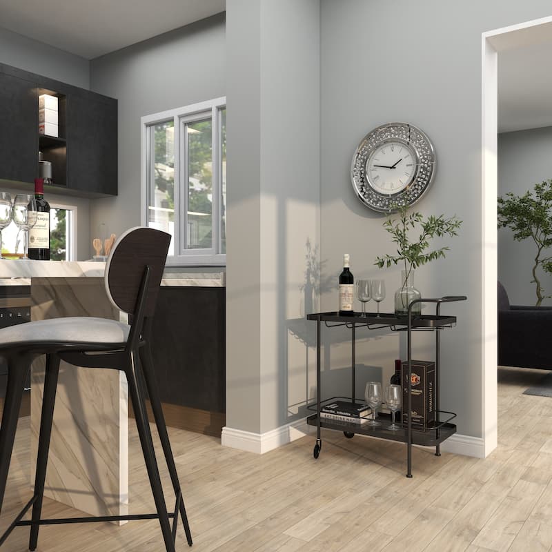 White MDF Glam Wall Clock No Theme 20 x 20 x 2