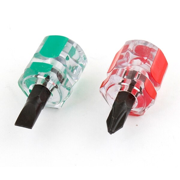 Unique Bargains 2 in 1 Plastic Handle 6mm Tip Mini Magnetic Slotted Phillips Screwdriver Tool