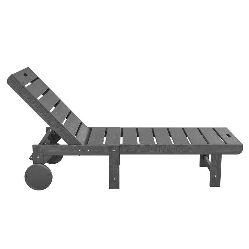 HDPS All Weather Outdoor Chaise Loung Chairs with Adjustable Backrest