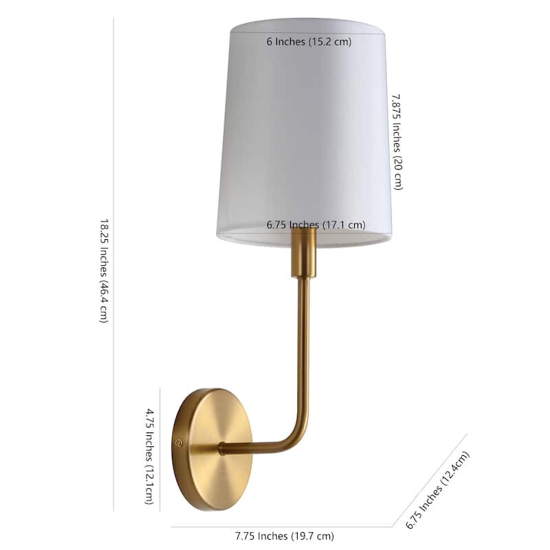 SAFAVIEH Lighting Jaxson Wall Scnonce - Brass - 6.8"x7.8"x18.3"
