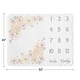 preview thumbnail 4 of 4, Yellow Pink Watercolor Floral Girl Baby Monthly Milestone Blanket - Blush Peach Orange Grey Shabby Chic Rose Flower Farmhouse