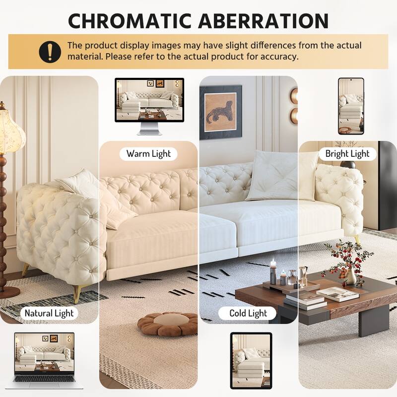 GDFStudio - Velvet 97.7" 3-in-1 Convertible Sleeper Sofa with Pull-Out Bed