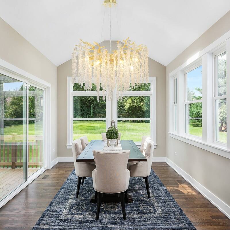 Golden Crystal Branch Chandelier Luxury Adjustable Lighting for Grand Entryways