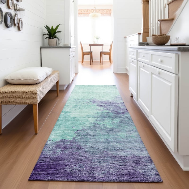 Premium Washable Super Soft Chic Modern Mayfield Rug - Seafoam - 2'3" x 7'6"