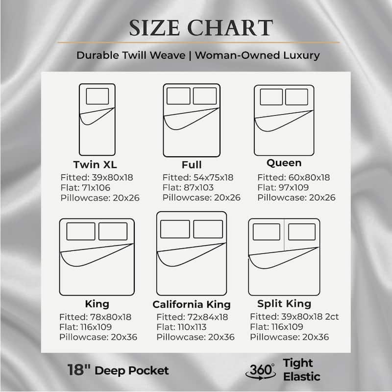 BedVoyage 100% viscose from Bamboo Bed Sheet Set, Split King - White