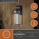 preview thumbnail 3 of 7, VAXCEL Napier 1-Light Forged Black and Rustic Elm Dusk to Dawn Sensor Outdoor Wall Sconce, Steel, Clear Seeded Glass Shade