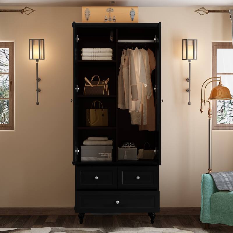 Armoire Wardrobe Closet Adjustable Shelves Closet Wardrobe Cabinet