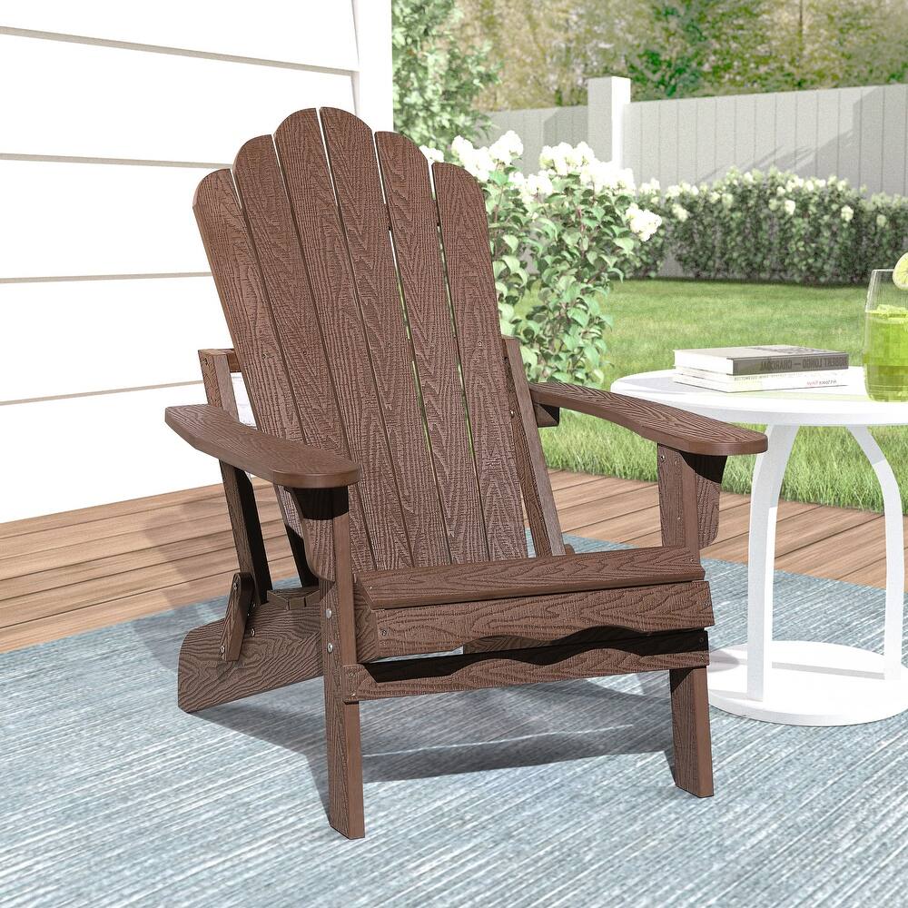 Haven Folding Poly Resin Plastic Adirondack Chair