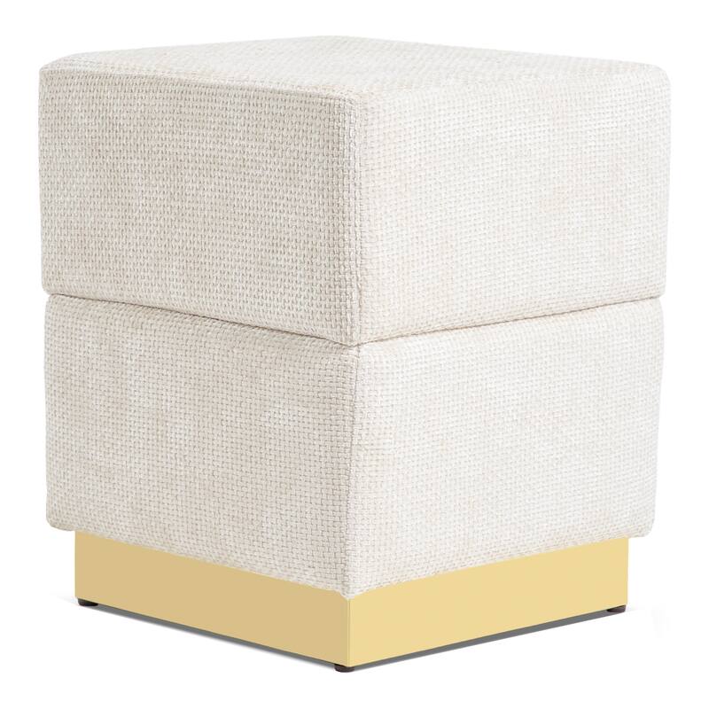 Furniture of America Dashiell Modern 15-inch Chenille Cube Storage Ottoman