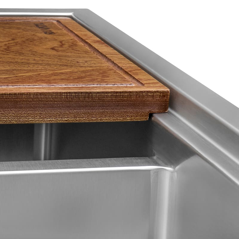 Ruvati 33 x 22 inch Workstation 60/40 Double Bowl Topmount 16 Gauge Stainless Steel Kitchen Sink - 33"x22"