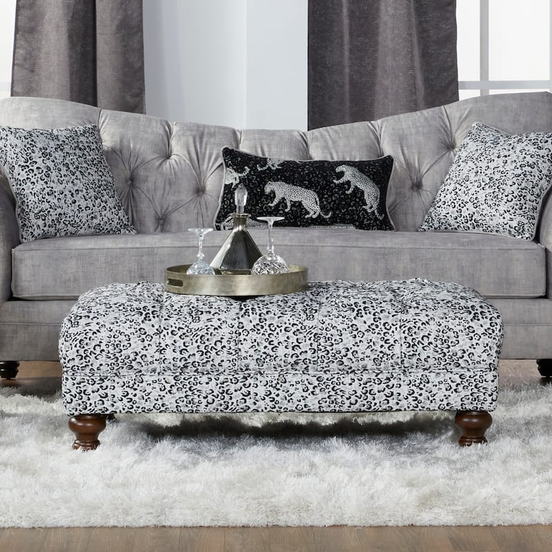 Roundhill Furniture Charbilia Fabric Tufted Cocktail Ottoman