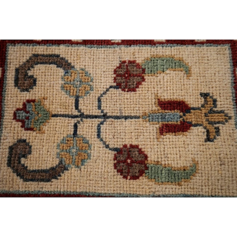 Garden Design Blue Kazak Area Rug Hand-Knotted Wool Carpet - 4'1" x 5'11"
