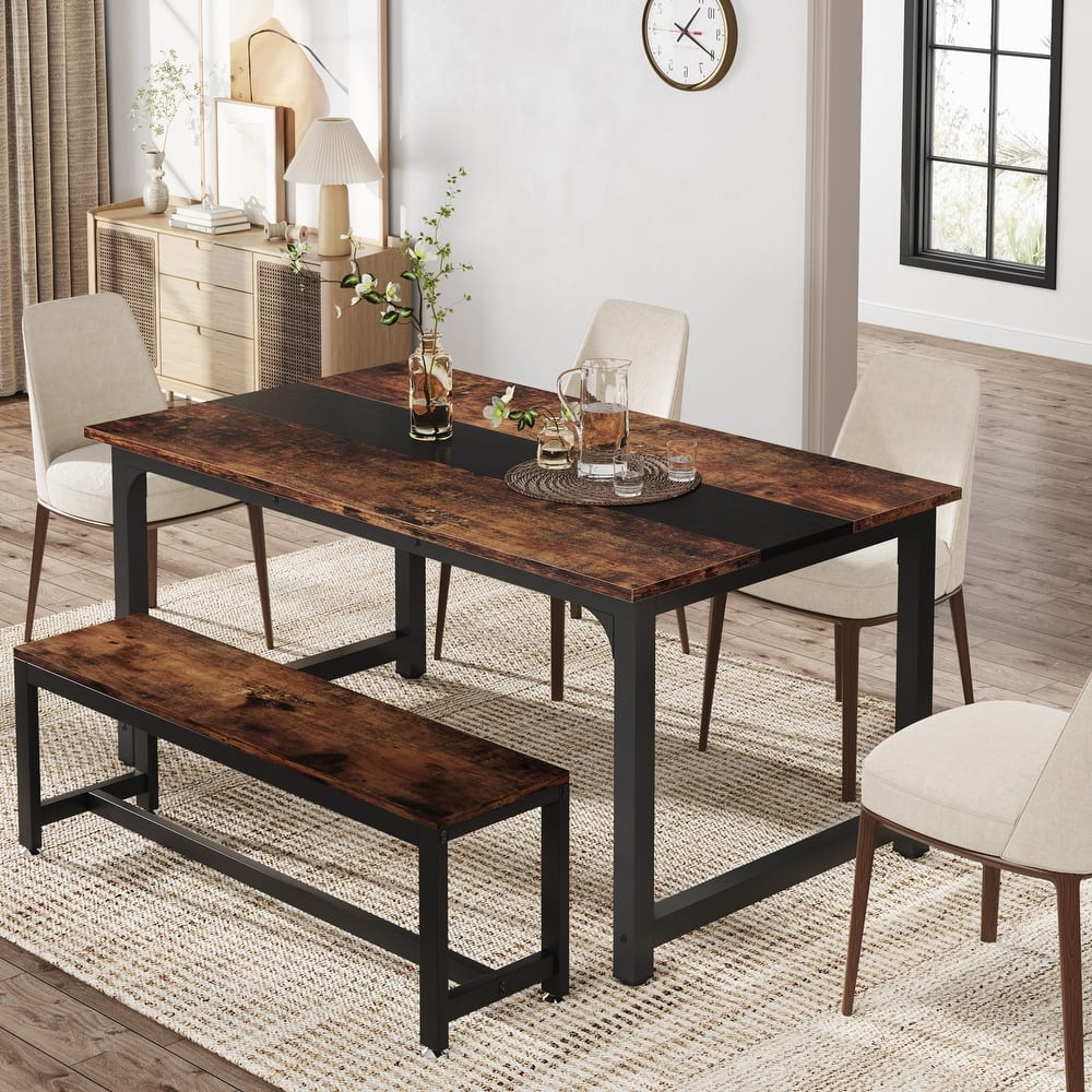 63 Inch Modern Kitchen Dining Table for 4-6